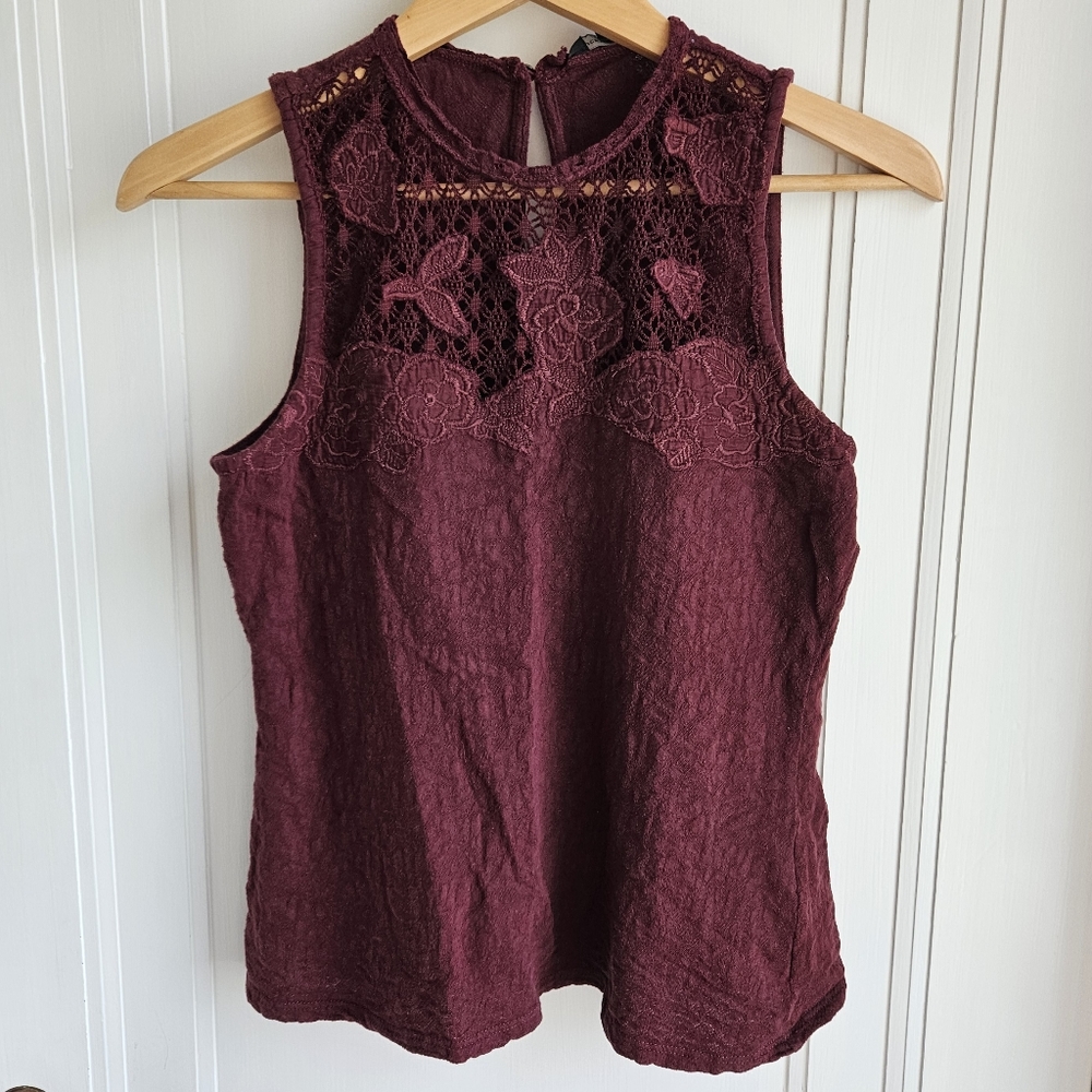 Lucky Brand Women's Lace Mock Neck Top￼ - Picture 6 of 16